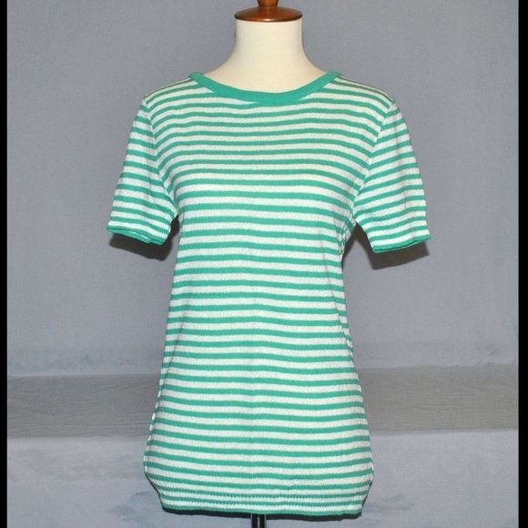 Vintage Koret of California Women's Shirt Size Medium Knit Striped Top - Picture 1 of 8